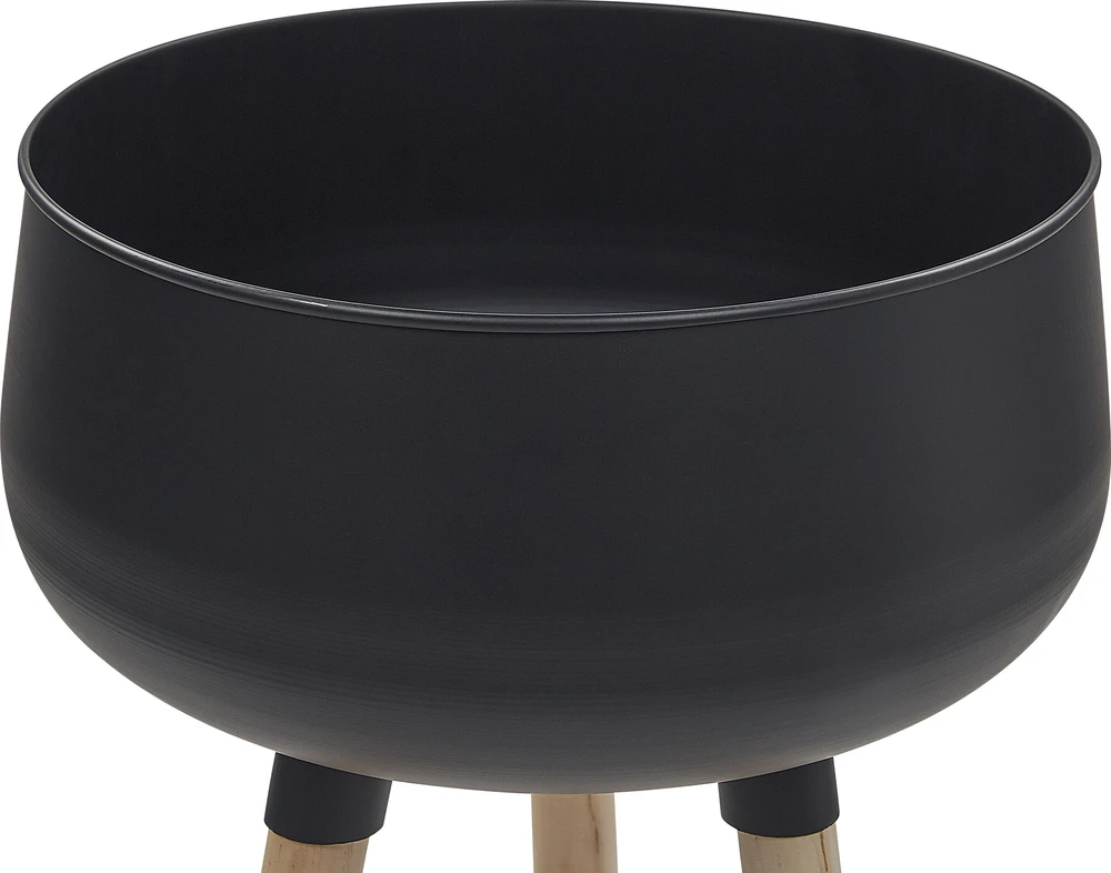 Beliani Gėlių stovas su kojelėmis AGROS 30 cm juodas metalas