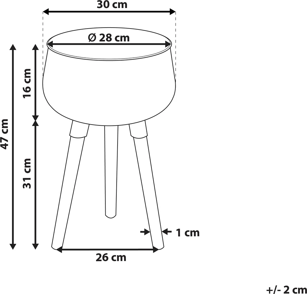 Beliani Gėlių stovas su kojelėmis AGROS 30 cm juodas metalas