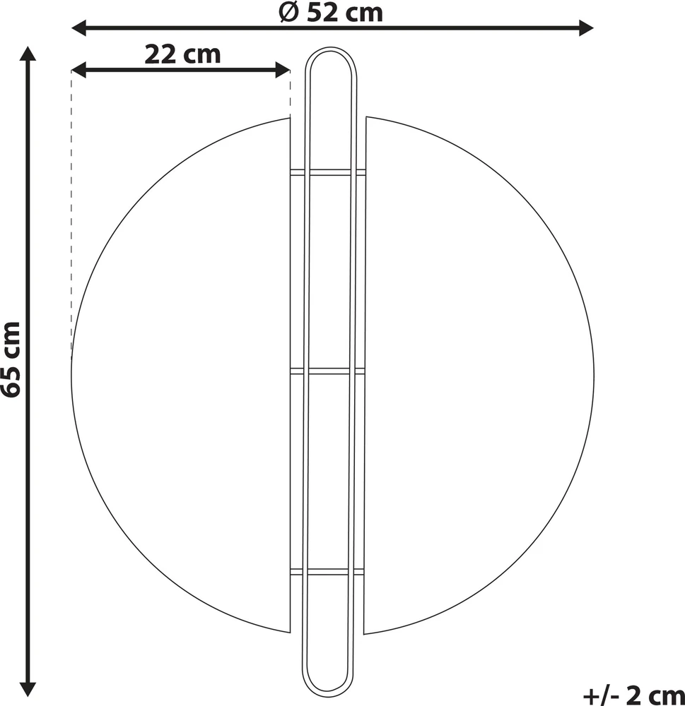 Beliani Sieninis veidrodis ATTIN 52 cm 65 cm auksinis