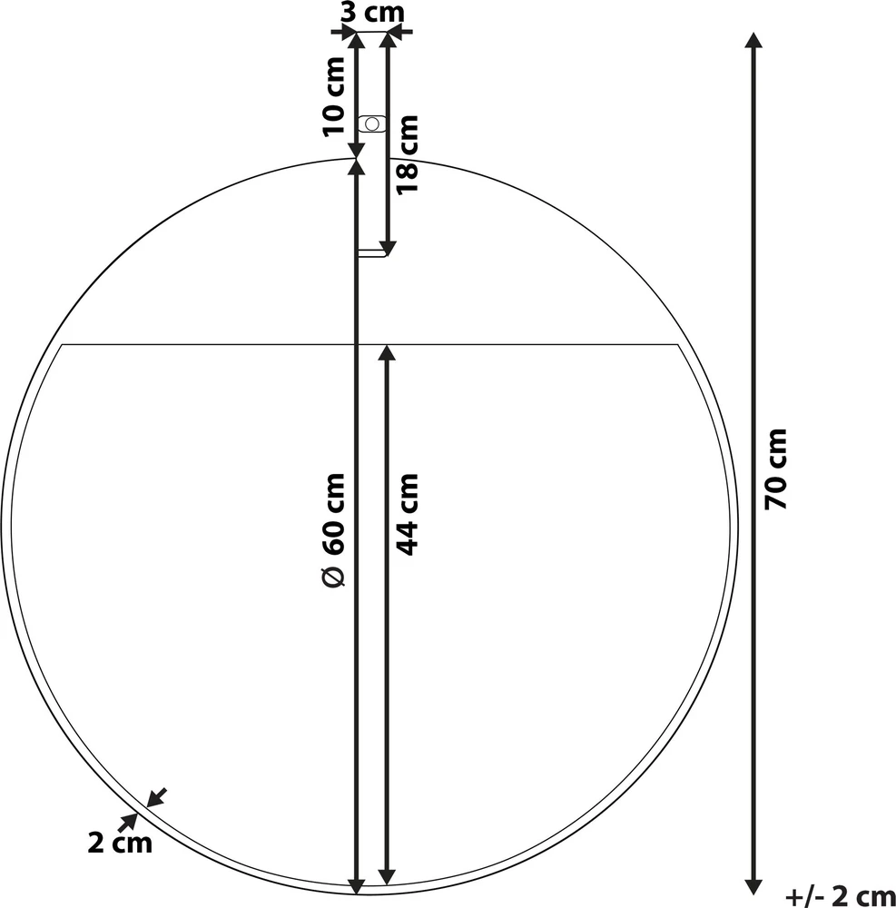 Beliani Sieninis veidrodis GURS 60 cm metalinis auksinis