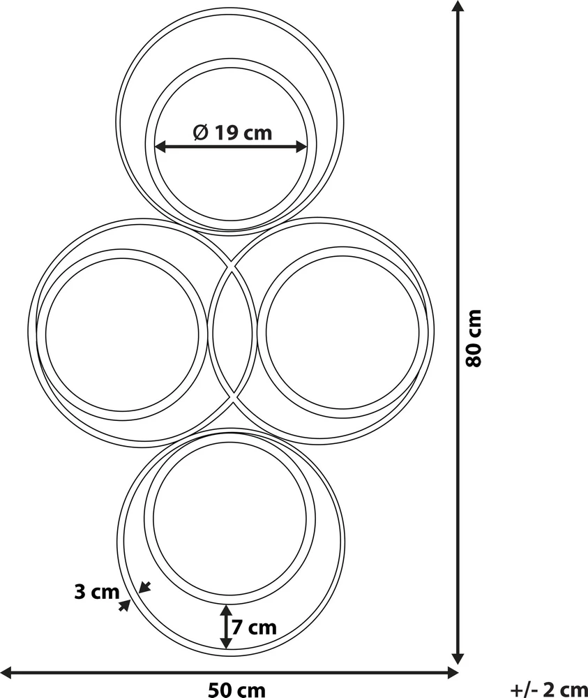 Beliani Sieninis veidrodis LESCAR 50 cm 80 cm metalinis auksinis