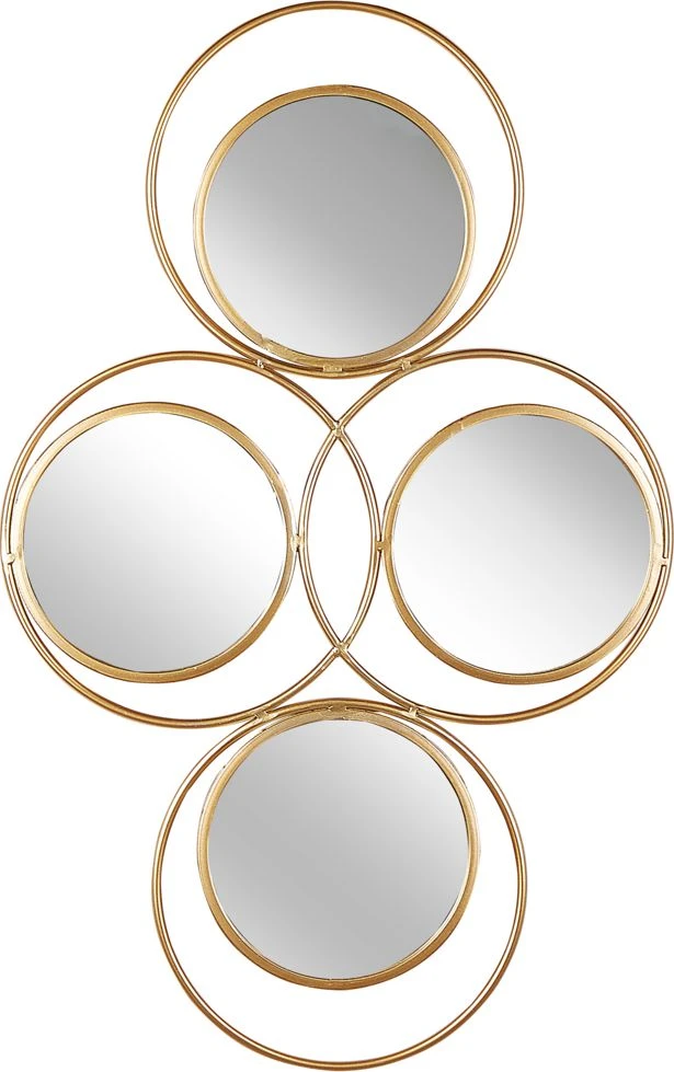 Beliani Sieninis veidrodis LESCAR 50 cm 80 cm metalinis auksinis