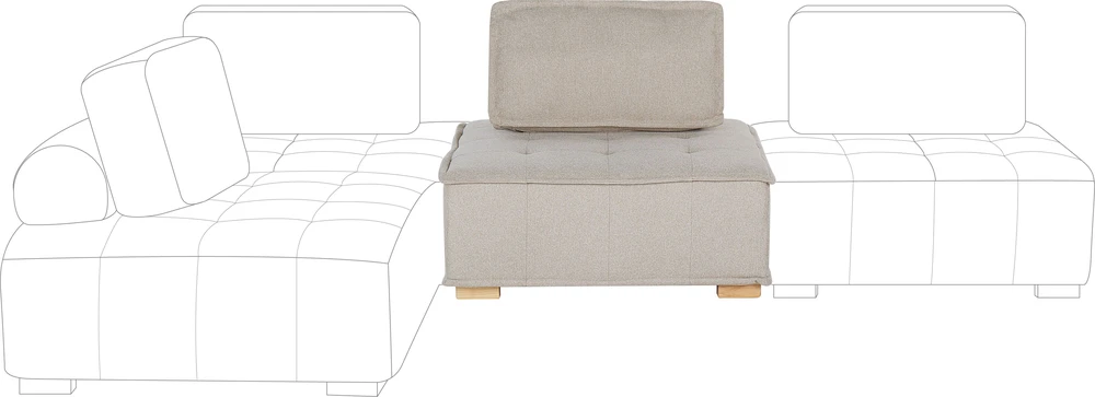 Sofa Beliani Vieno asmens modulis TIBRO šviesiai smėlio spalvos