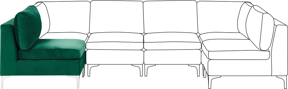 Sofa Beliani 1 vietos modulis EVJA žalias veliūras
