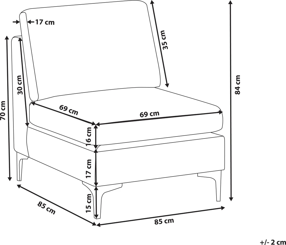 Sofa Beliani 1 vietos modulis EVJA žalias veliūras
