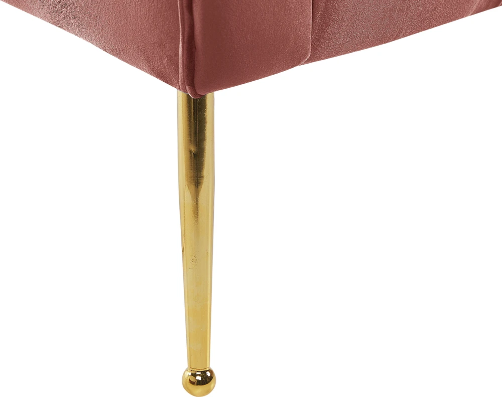 Sofa Beliani Šezlongas NANTILLY velvetinis rausvas
