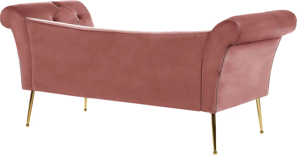 Sofa Beliani Šezlongas NANTILLY velvetinis rausvas