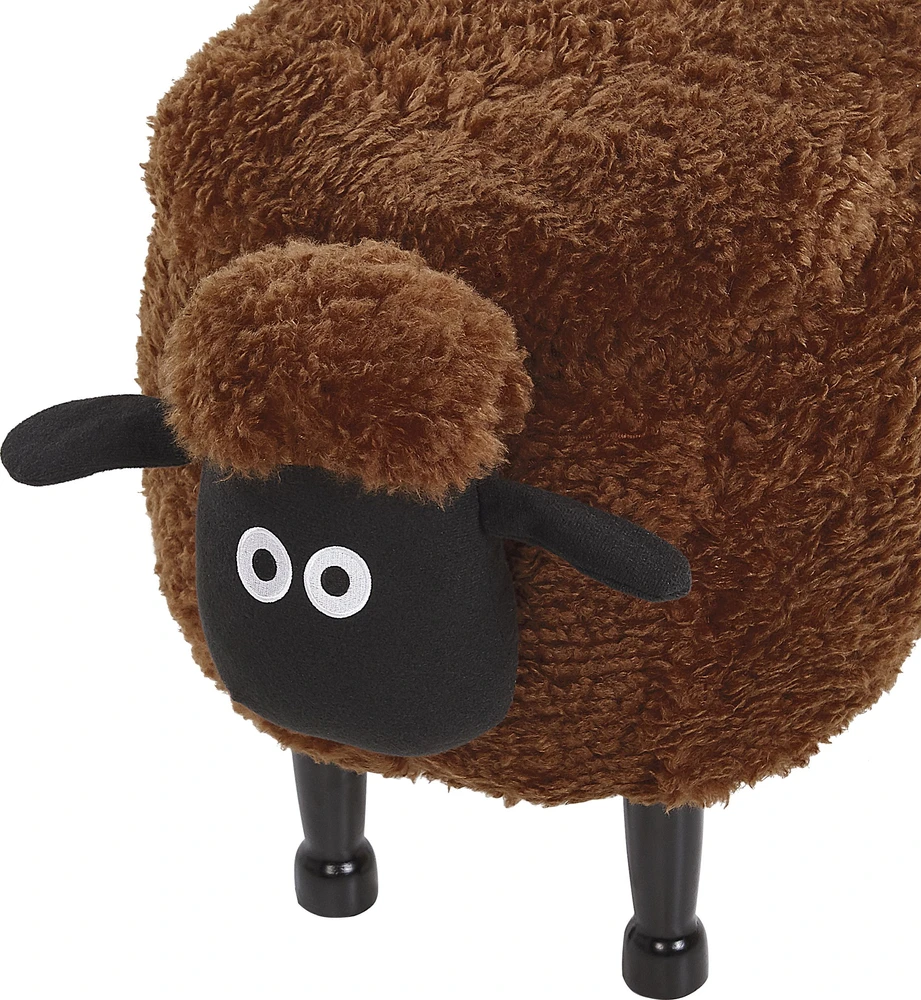 Fotelis Beliani Gyvūno formos pufas su daiktadėže SHEEP, rudas ėriukas