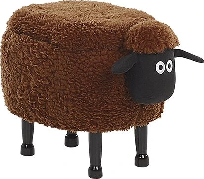 Fotelis Beliani Gyvūno formos pufas su daiktadėže SHEEP, rudas ėriukas