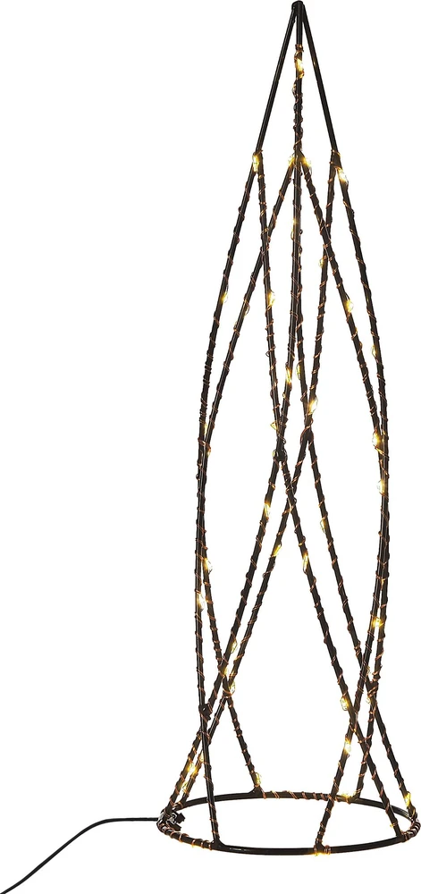 Beliani 2 LED kalėdinių dekoracijų rinkinys NEIDEN eglutė 52/38 cm juodas