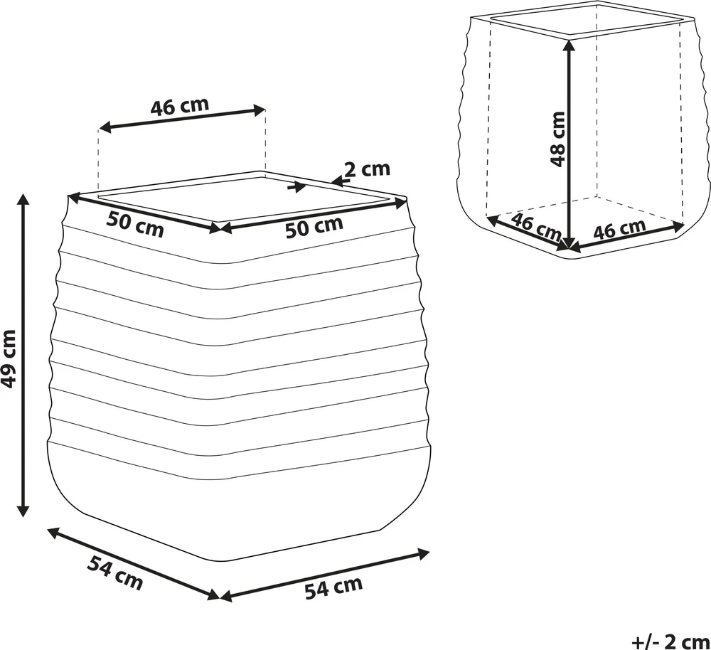 Beliani Lauko vazonas PARIKIA 50 cm juodas