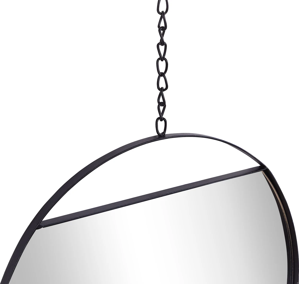 Beliani Sieninis veidrodis ODOS 33/29/24 cm 80/75/69 cm metalinis, juodas