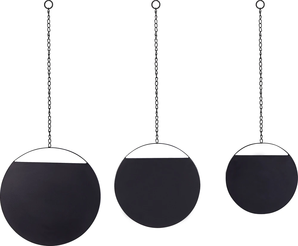 Beliani Sieninis veidrodis ODOS 33/29/24 cm 80/75/69 cm metalinis, juodas