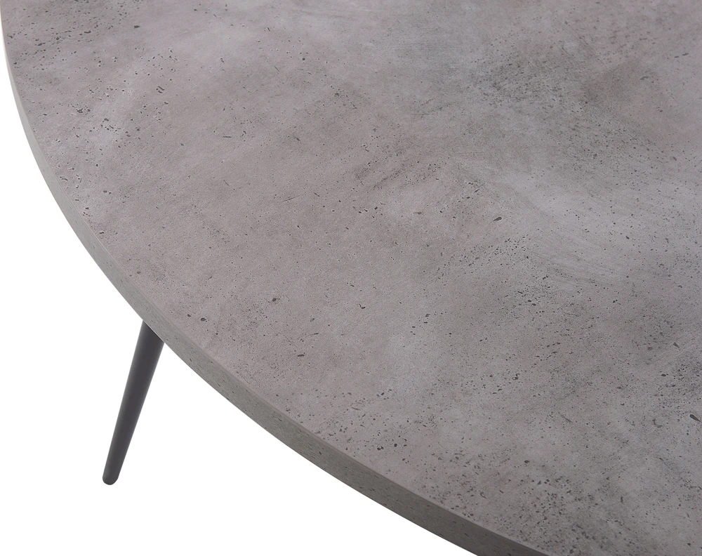 Beliani Valgomojo stalas ODEON Pilkas betono efektas 120 cm 120 cm