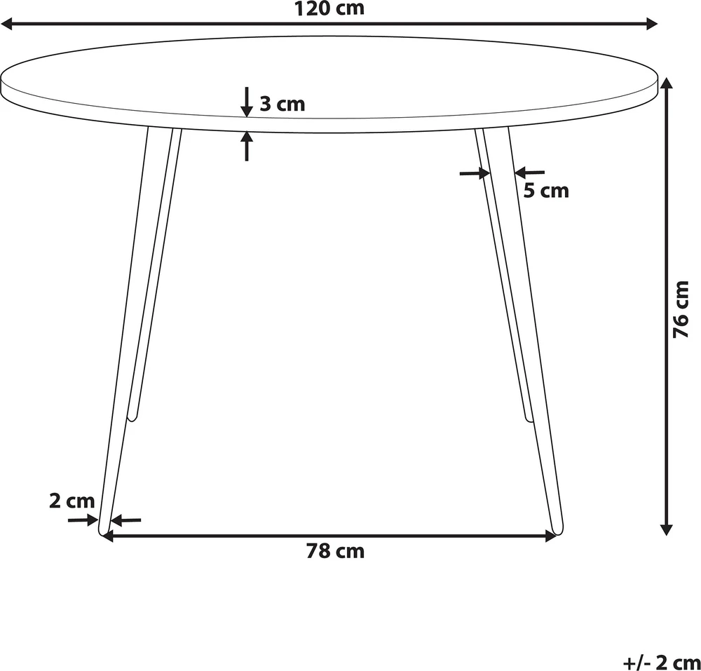 Beliani Valgomojo stalas ODEON Pilkas betono efektas 120 cm 120 cm