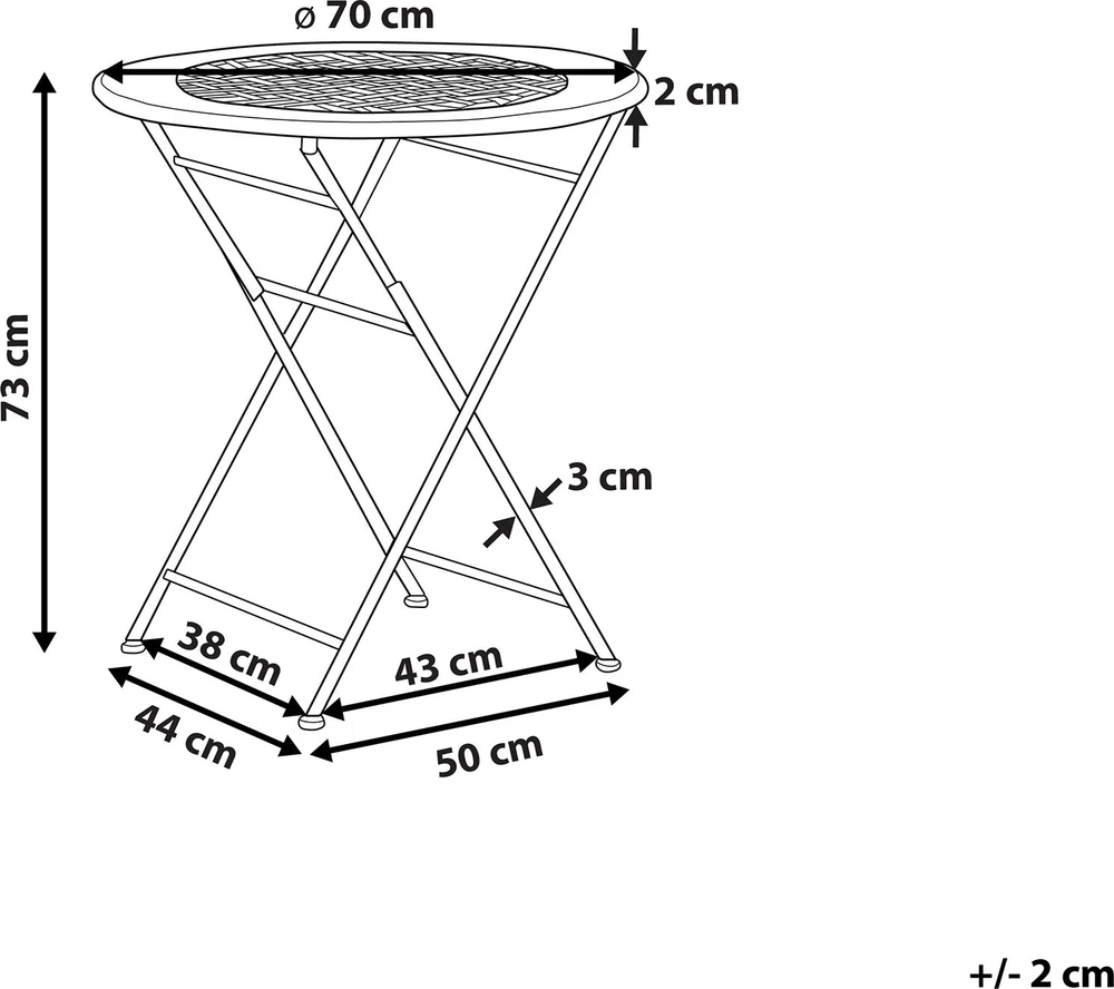 Beliani Bistro staliukas BIVIO 70 cm 70 cm metalinis šviesiai žalias