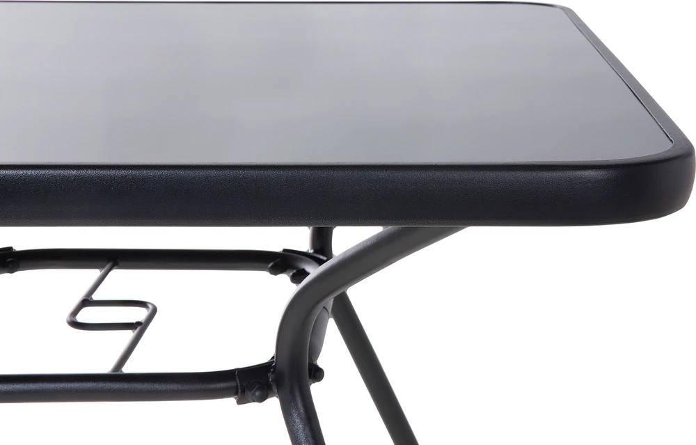 Beliani Bistro stalas LIVO 80 cm 80 cm Stiklas Juodas