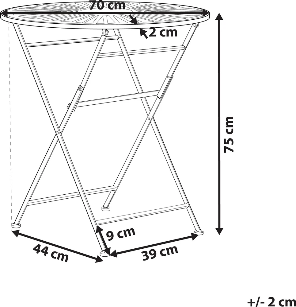 Beliani Bistro staliukas TRENTO 70 cm 70 cm Metalas šviesiai žalias