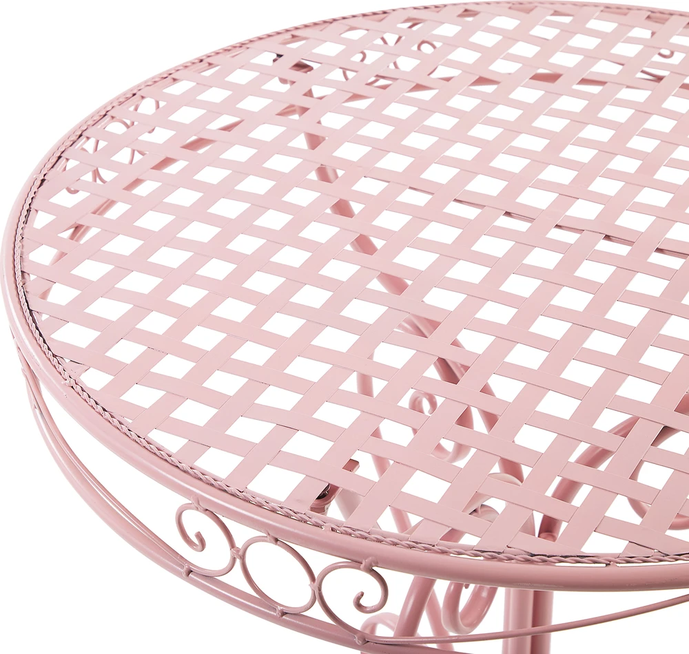 Beliani Bistro staliukas ALBINIA 70 cm, metalinis, rožinis