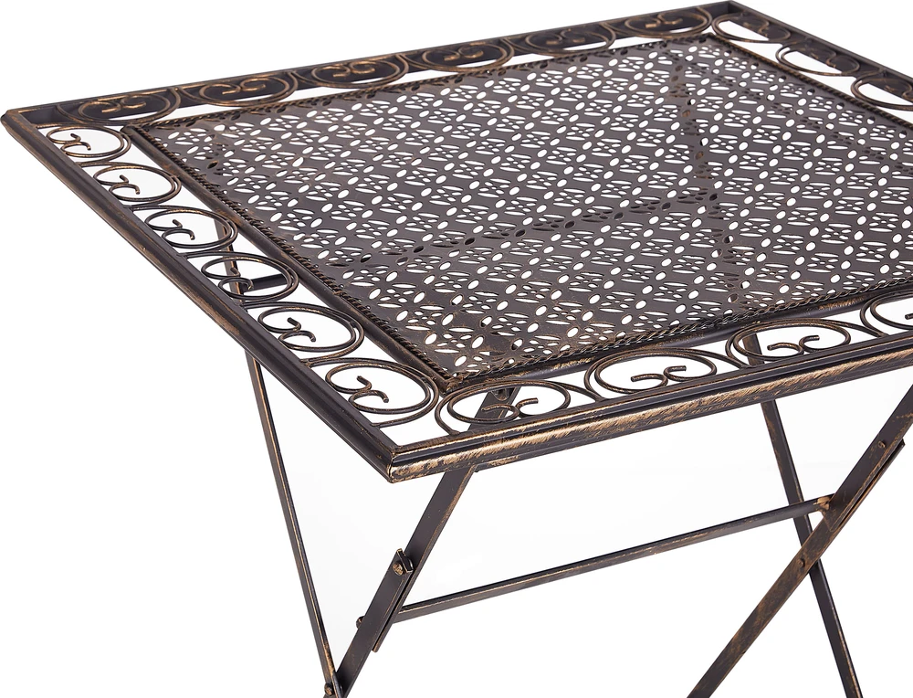 Beliani Bistro stalas BORMIO 70 cm Metalinis Juodas