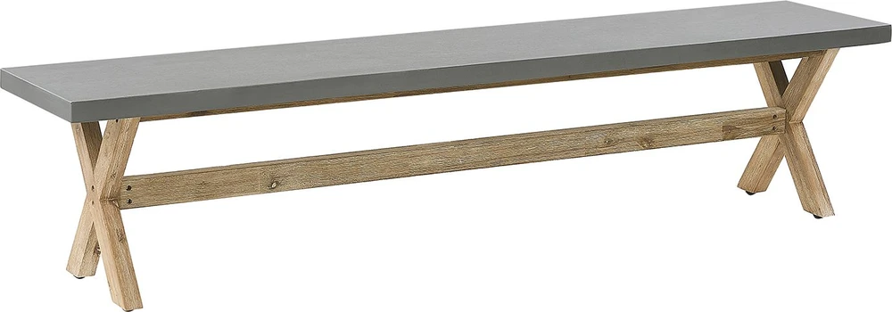 Beliani Sodo suoliukas OLBIA 200 cm Pilkas betonas