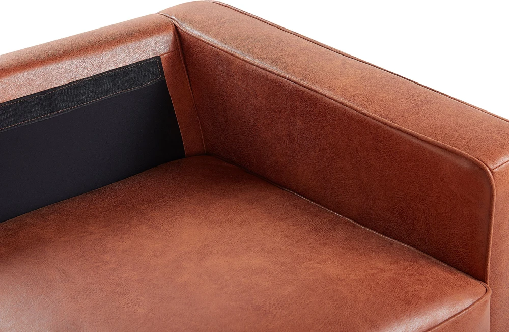 Beliani 3 vietų sofa SAVALEN ekologiška oda, auksinė ruda