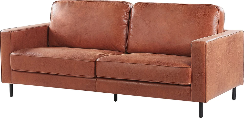Beliani 3 vietų sofa SAVALEN ekologiška oda, auksinė ruda