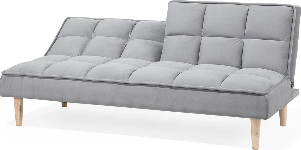 Beliani Trivietė išskleidžiama sofa SILJAN šviesiai pilka
