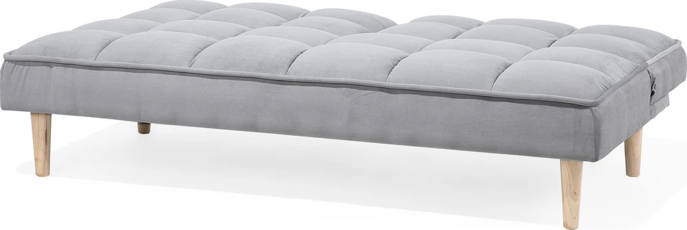 Beliani Trivietė išskleidžiama sofa SILJAN šviesiai pilka