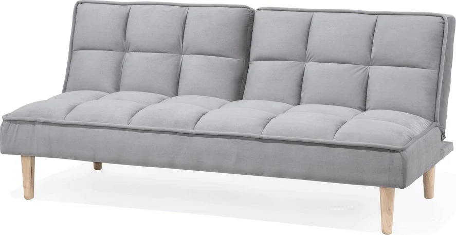 Beliani Trivietė išskleidžiama sofa SILJAN šviesiai pilka