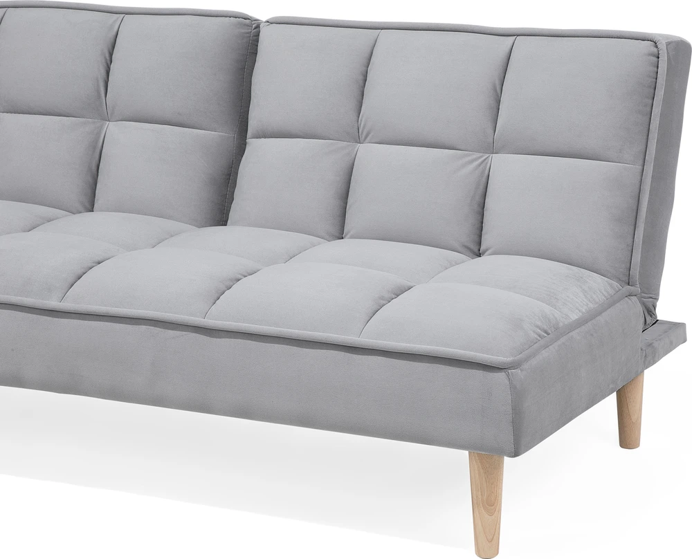 Beliani Trivietė išskleidžiama sofa SILJAN šviesiai pilka