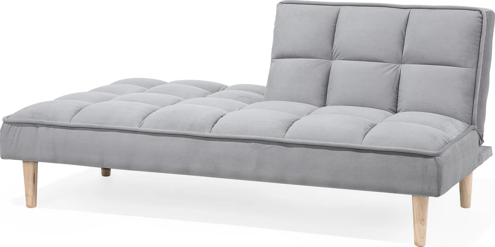 Beliani Trivietė išskleidžiama sofa SILJAN šviesiai pilka
