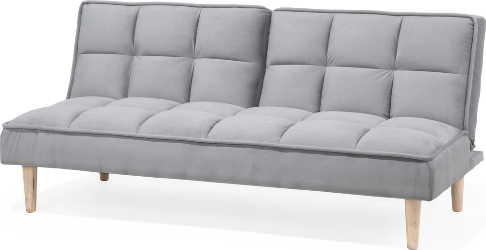 Beliani Trivietė išskleidžiama sofa SILJAN šviesiai pilka