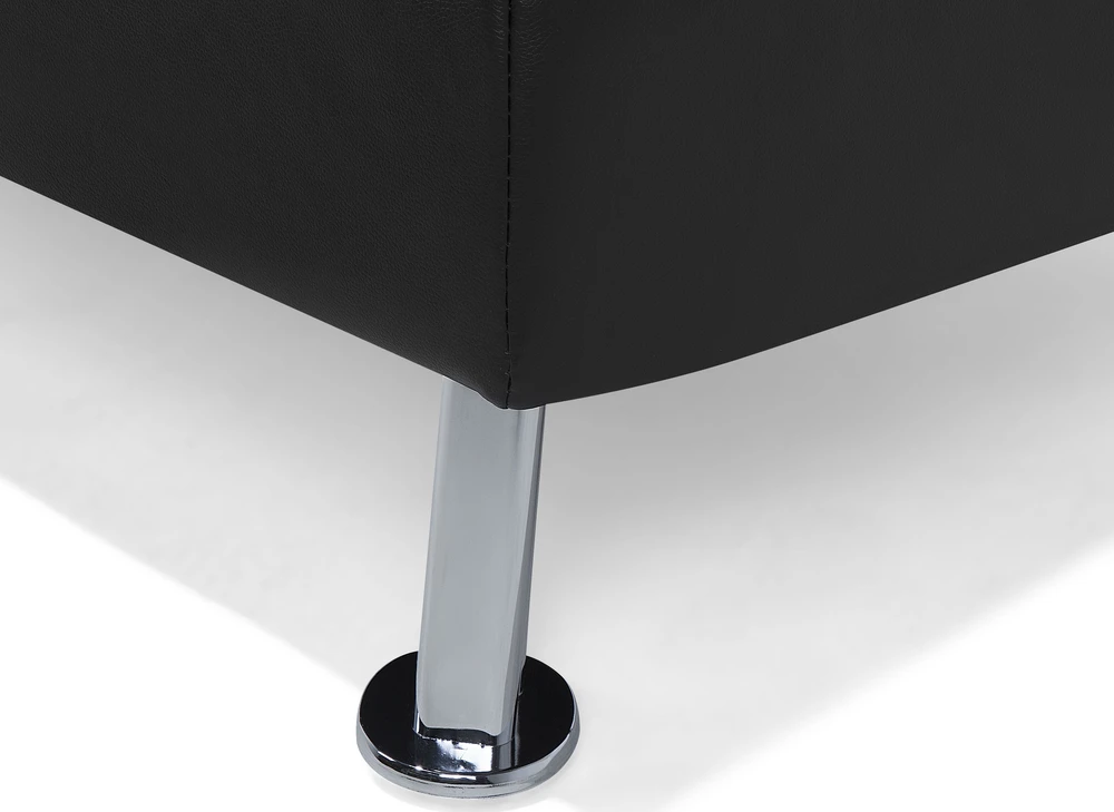 Beliani Trivietė sofa-lova ROXEN iš eko odos, juoda