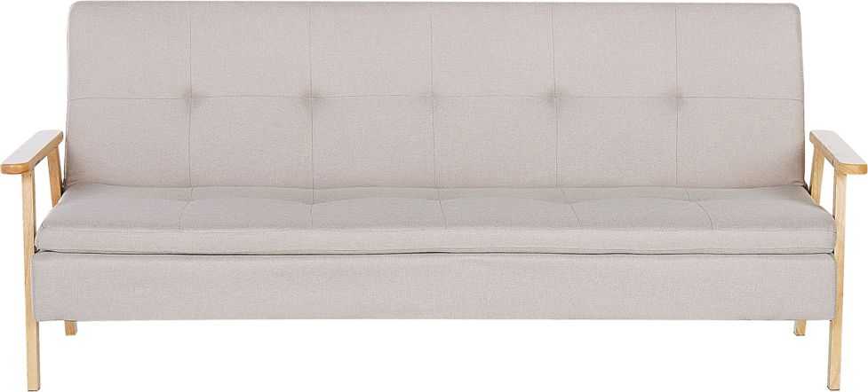 Beliani Trivenė išskleidžiama sofa TJORN smėlio spalvos
