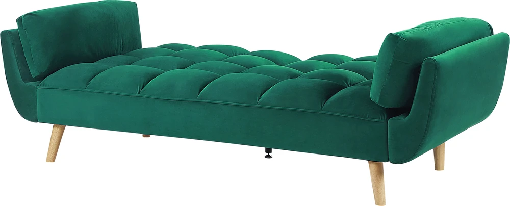 Beliani ASBY 3 vietų išskleidžiama sofa, veliūras, žalia