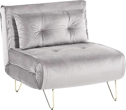 Beliani Vienvietė išskleidžiama sofa VESTFOLD, veliūrinė, pilka