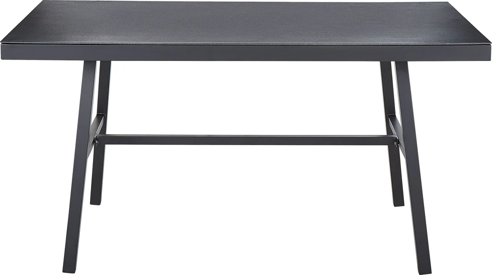 Beliani Sodo stalas CANETTO 150 cm 90 cm Stiklinis Juodas