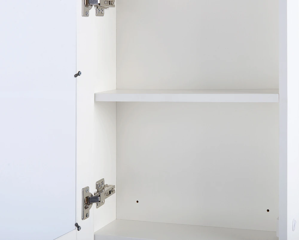 Beliani Pakabinama vonios kambario spintelė su LED veidrodžiu CAMERON 40 cm 60 cm Balta