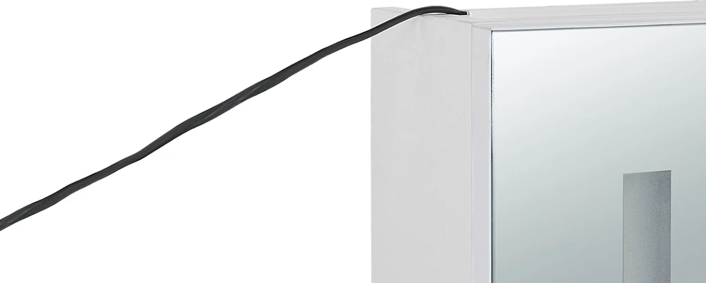 Beliani Pakabinama vonios kambario spintelė su LED veidrodžiu CAMERON 40 cm 60 cm Balta