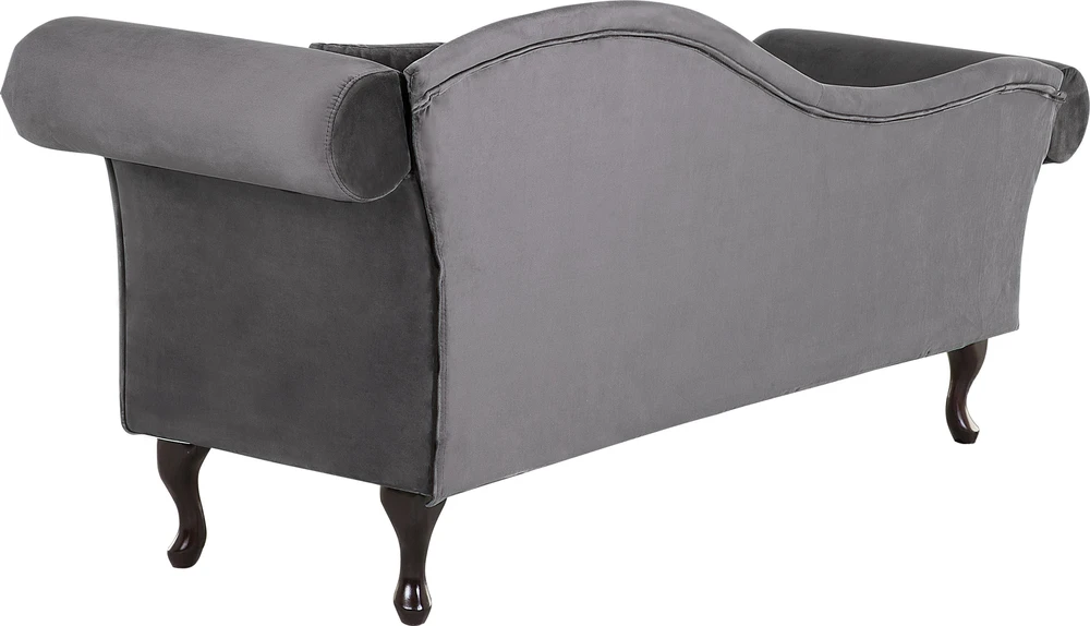 Sofa Beliani Dešininis gultas LATTES veliūrinis pilkas