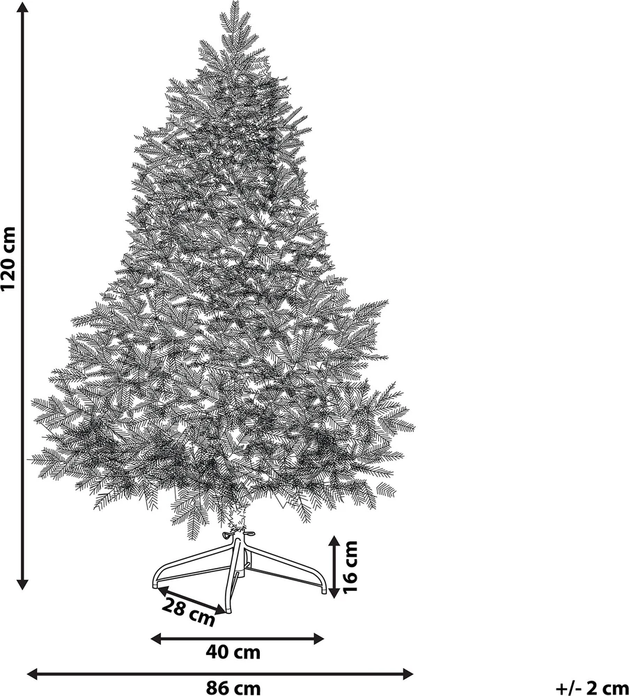 Beliani Kalėdų eglutė su LED lemputėmis TATLOW 120 cm Žalia