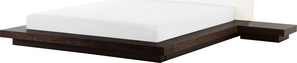 Beliani Vandens lova iš dirbtinės odos ZEN 160 x 200 cm, tamsaus uosio spalvos