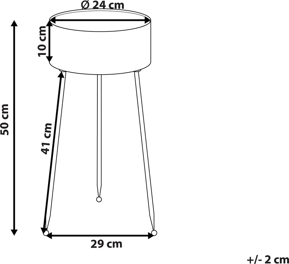 Beliani Gėlių stovas LEIKA 29 cm juodas metalinis