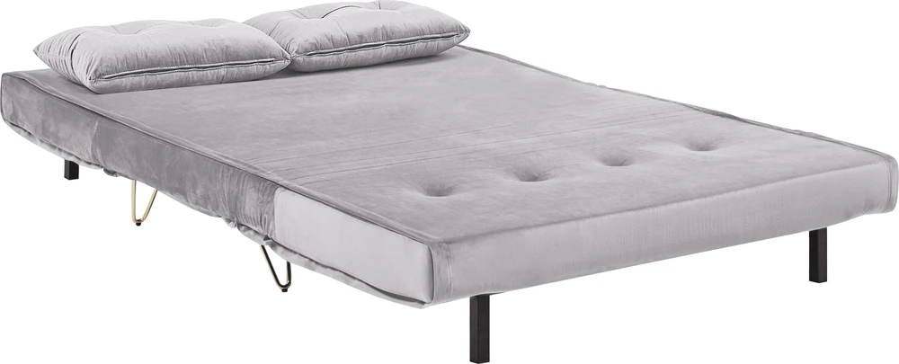 Beliani Dvivietė išskleidžiama sofa VESTFOLD, pilkas veliūras