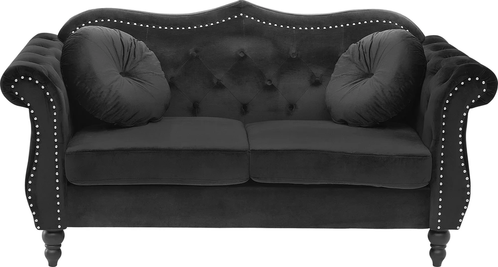 Sofa Beliani 5 vietų minkštų baldų komplektas SKIEN, veliūras, juodas