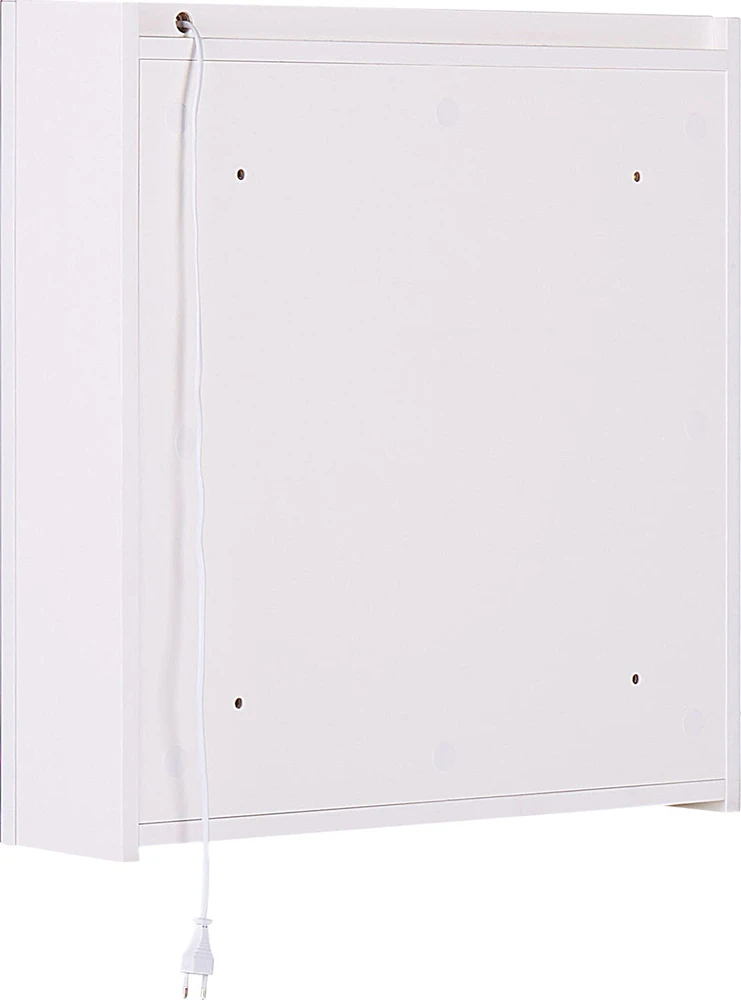 Beliani Pakabinama vonios kambario spintelė su LED veidrodžiu CHABUNCO 60 cm 60 cm balta
