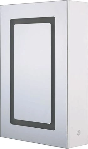 Beliani Pakabinama vonios kambario spintelė su LED veidrodžiu CONDOR 40 cm 60 cm balta