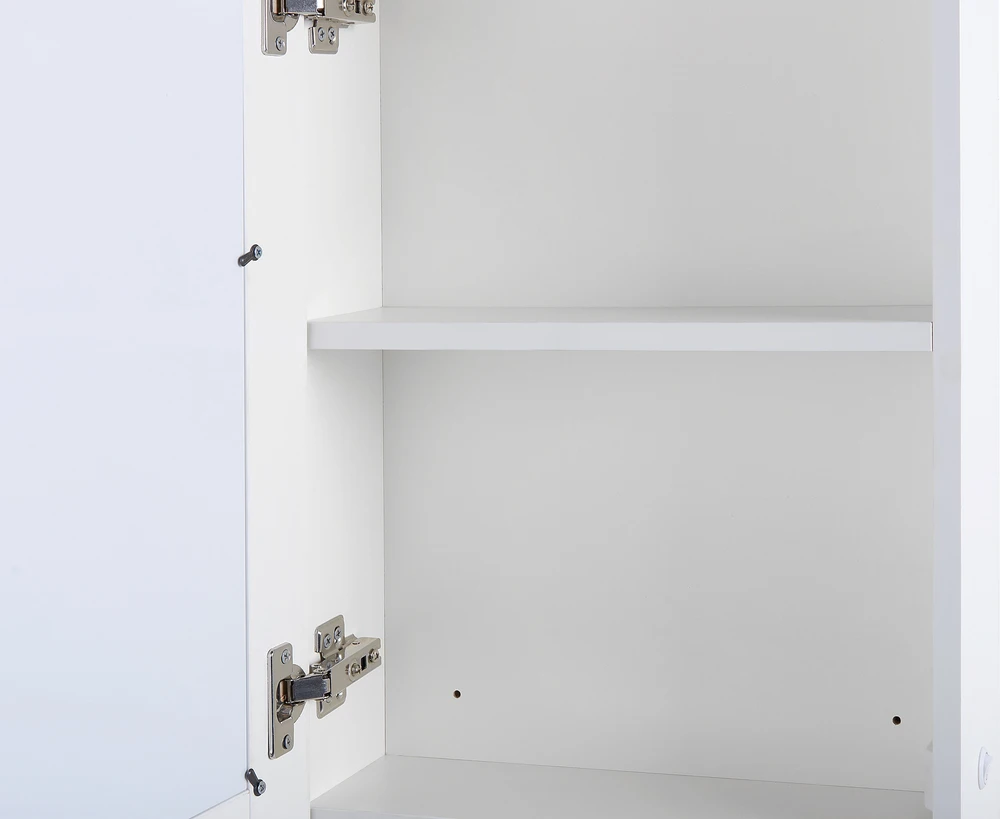 Beliani Pakabinama vonios kambario spintelė su LED veidrodžiu CONDOR 40 cm 60 cm balta