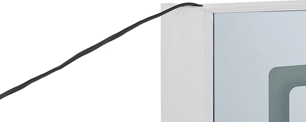 Beliani Pakabinama vonios kambario spintelė su LED veidrodžiu CONDOR 40 cm 60 cm balta